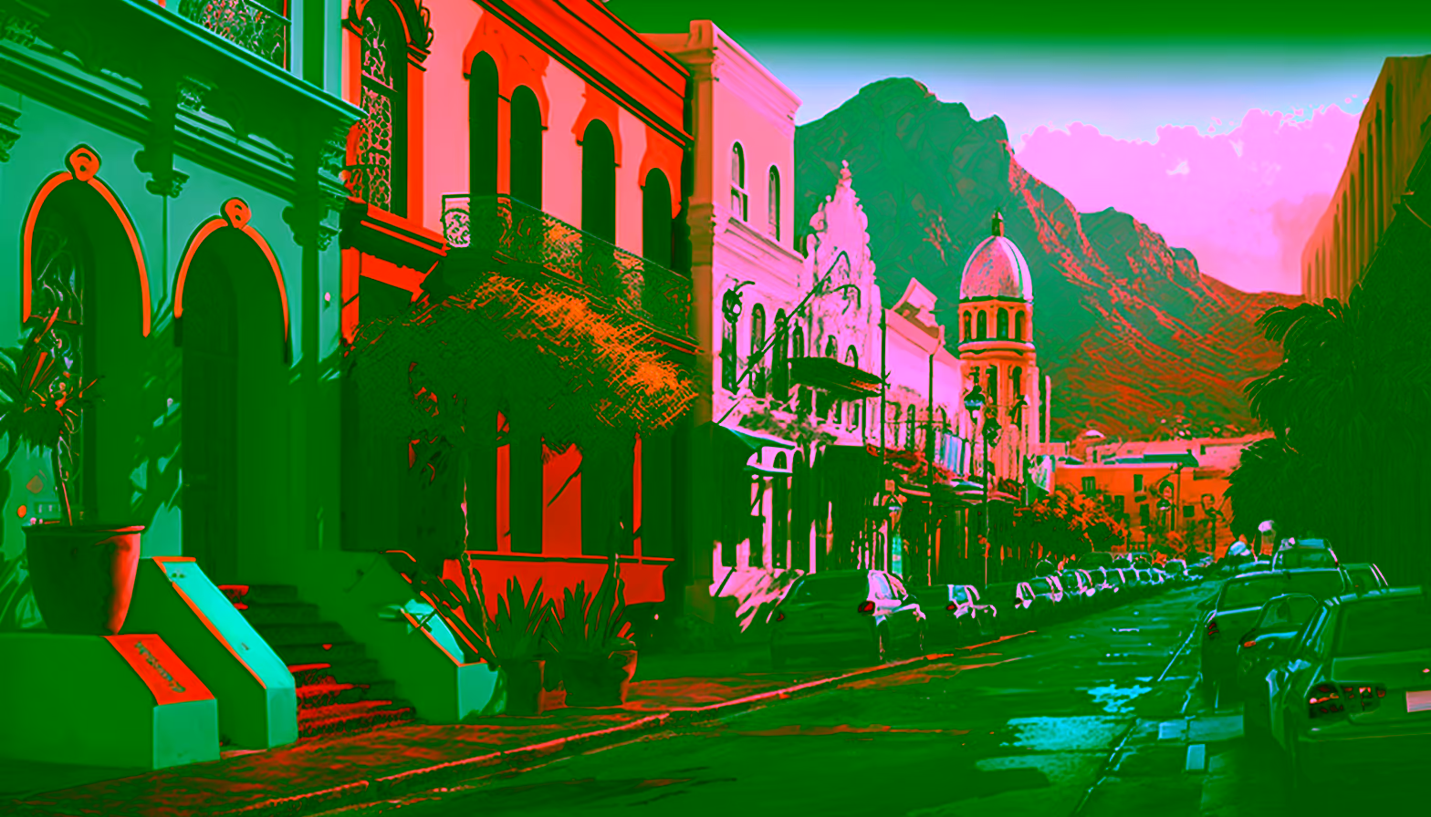 Canvas Wall Art - Street in Capetown - B1008
