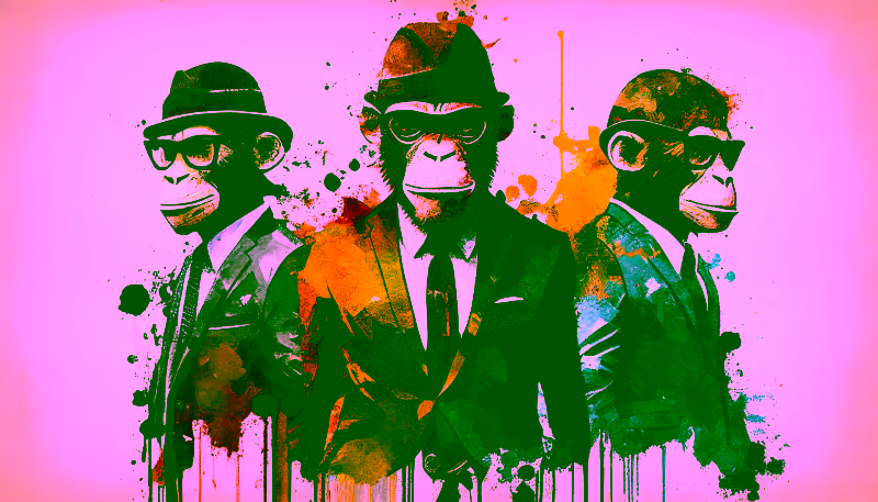 Canvas Wall Art - 3 Wise Mokeys - B1001