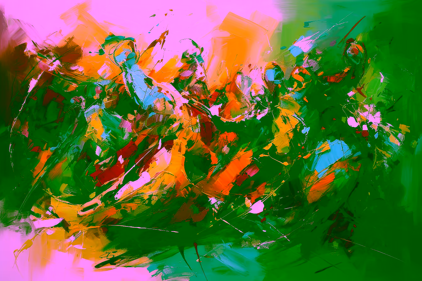 Canvas Wall Art - Vibrant Blend of Bold Brushstrokes - A1006