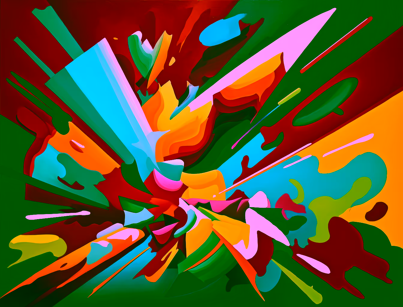 Canvas Wall Art - Canvas Wall art: Vibrant Acrylic Abstract Painting - B1264