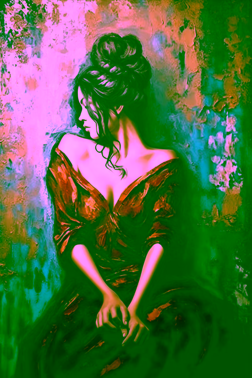 Canvas Wall Art - Beatiful Woman Sitting. - A1708