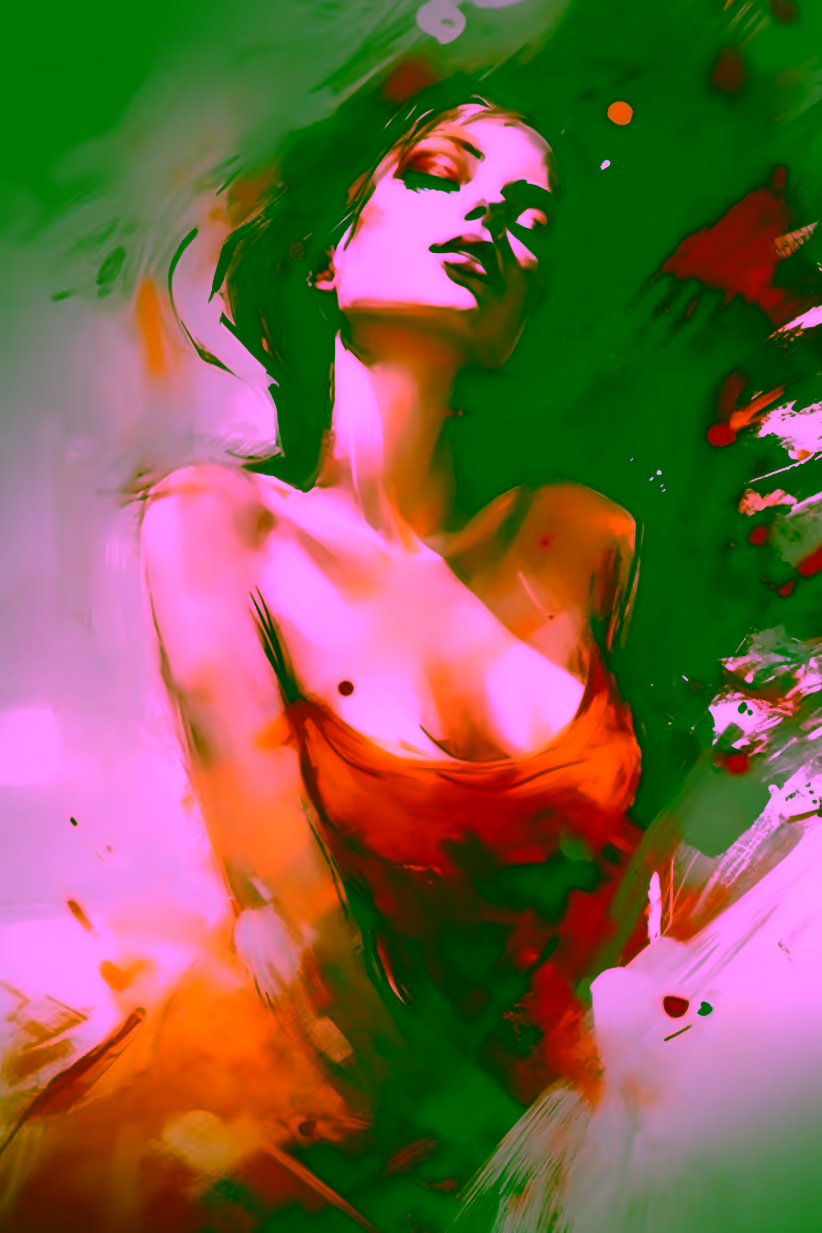 Canvas Wall Art - Beautiful Woman Abstract - A1711