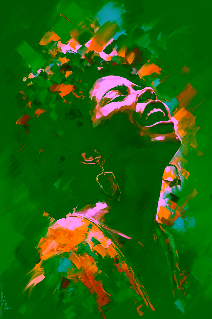 Canvas Wall Art - Joyful Black African Woman - A1164