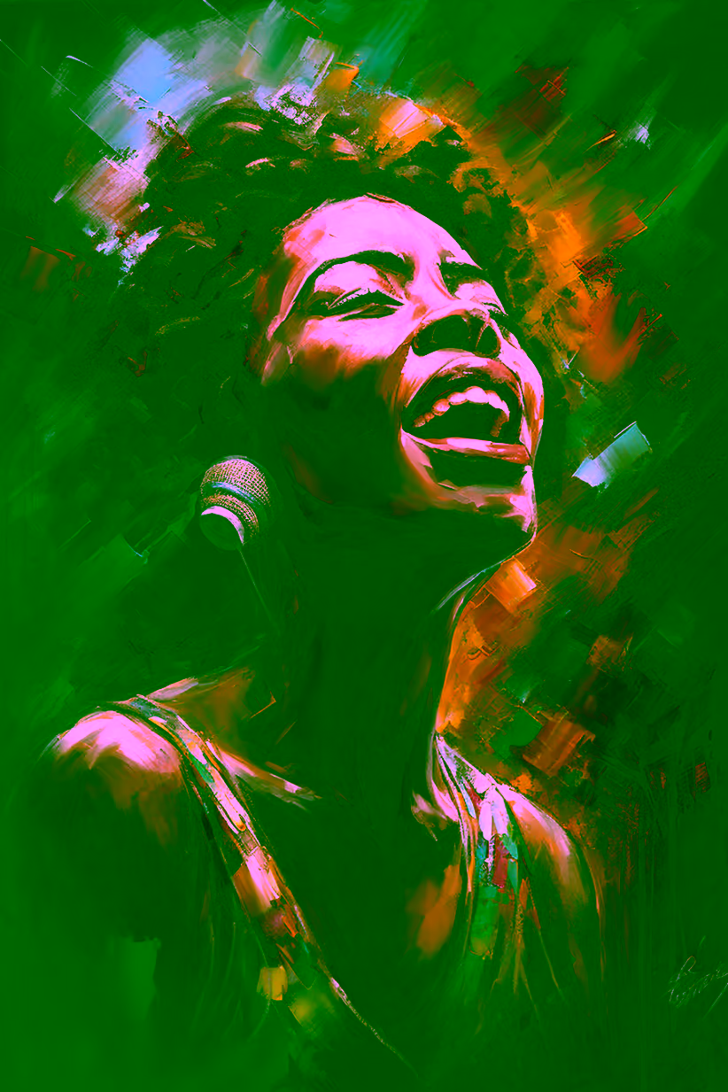 Canvas Wall Art - Joyful Black African Woman - A1165