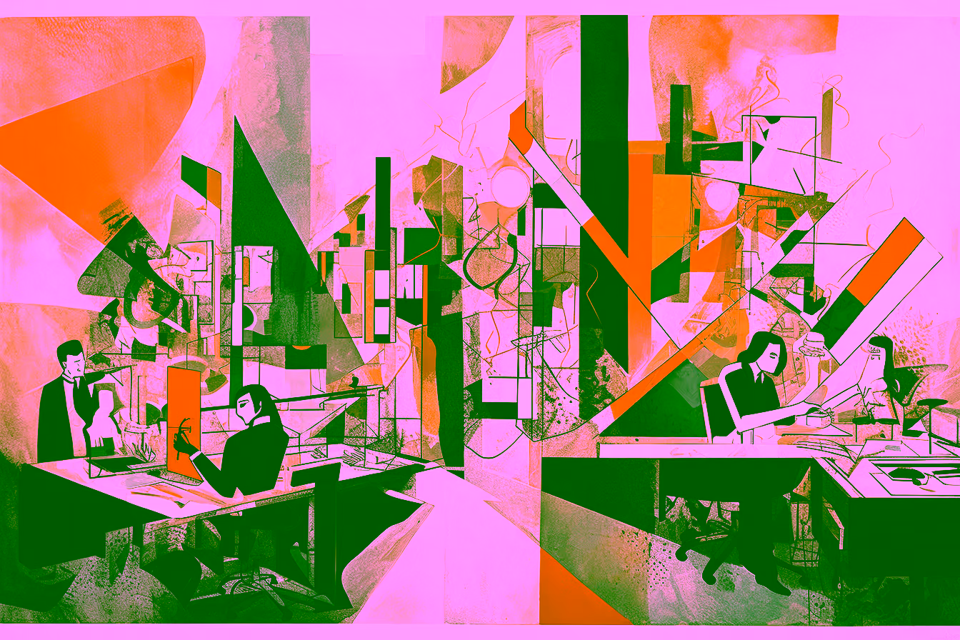 Canvas Wall Art - Geometrical Forms and Contrasting Tones - A1036