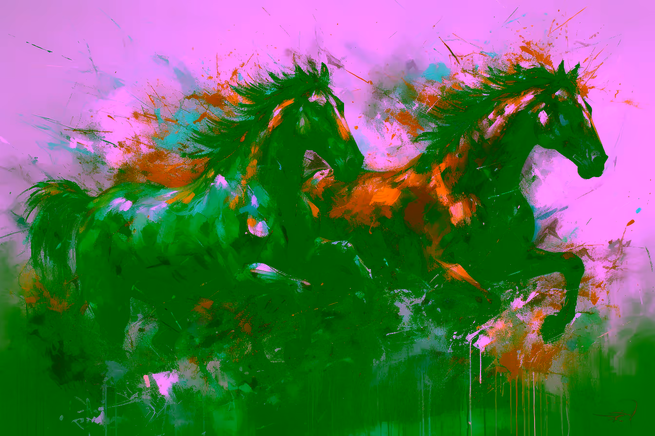 Canvas Wall Art - Bold Splashes Color Energetic Lines - A1132