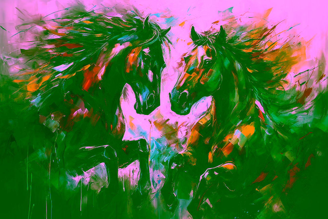 Canvas Wall Art - Bold Splashes Color Energetic Lines - A1130