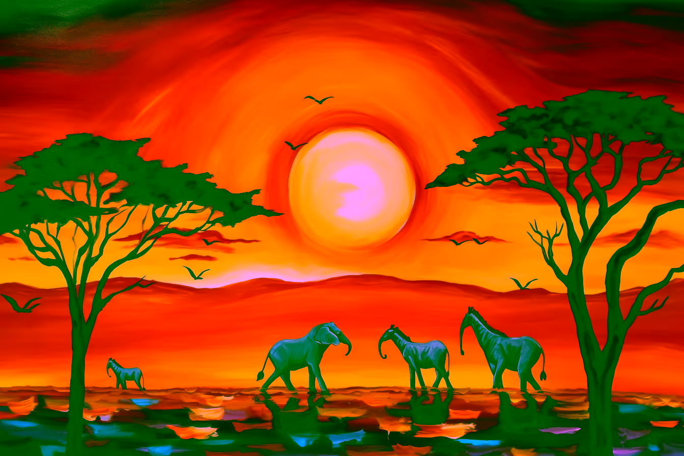 Canvas Wall Art - Colors Africby Chromatic Expressions Vib 68c3a645 - A1579