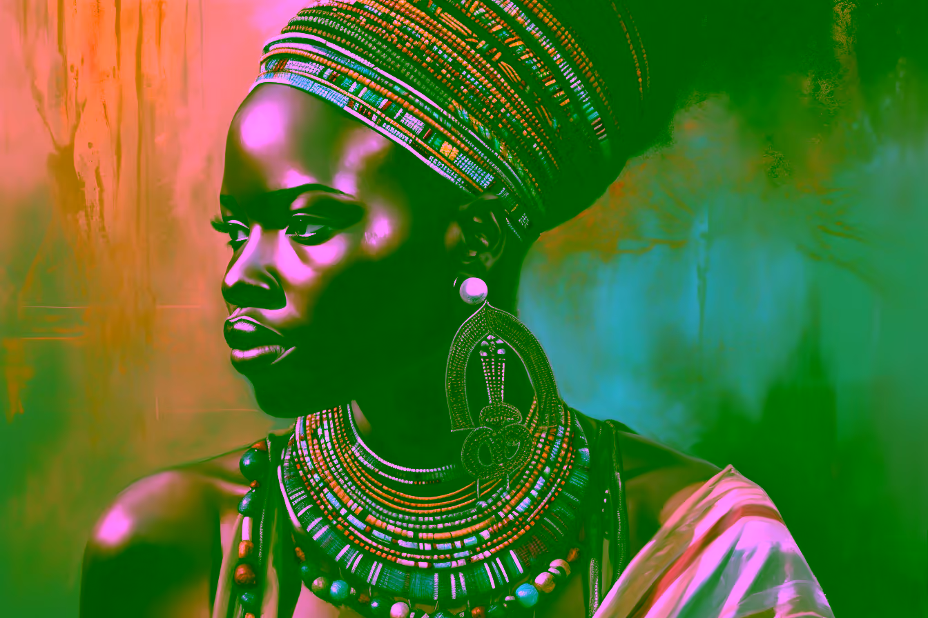 Canvas Wall Art - African Woman in Traditional Attire - A1485