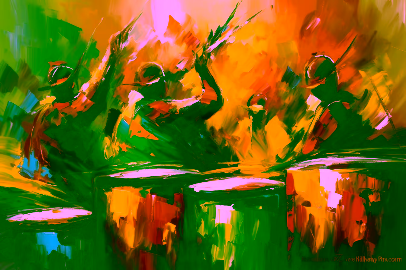 Canvas Wall Art - Drums Celebration By Vibrant Expressions - A1673