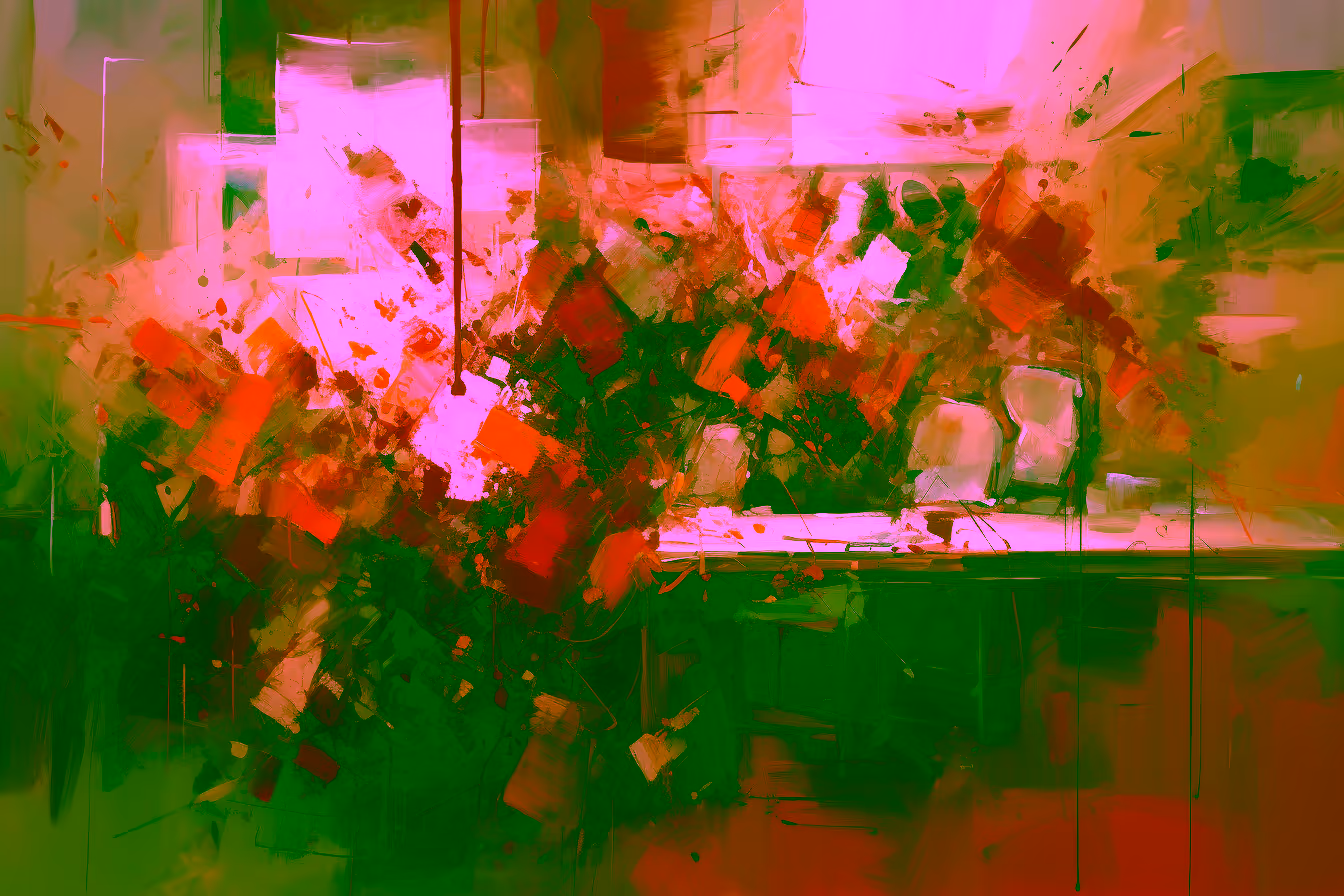 Canvas Wall Art - Dynamic Spontaneous Splashes Fiery Red - A1069