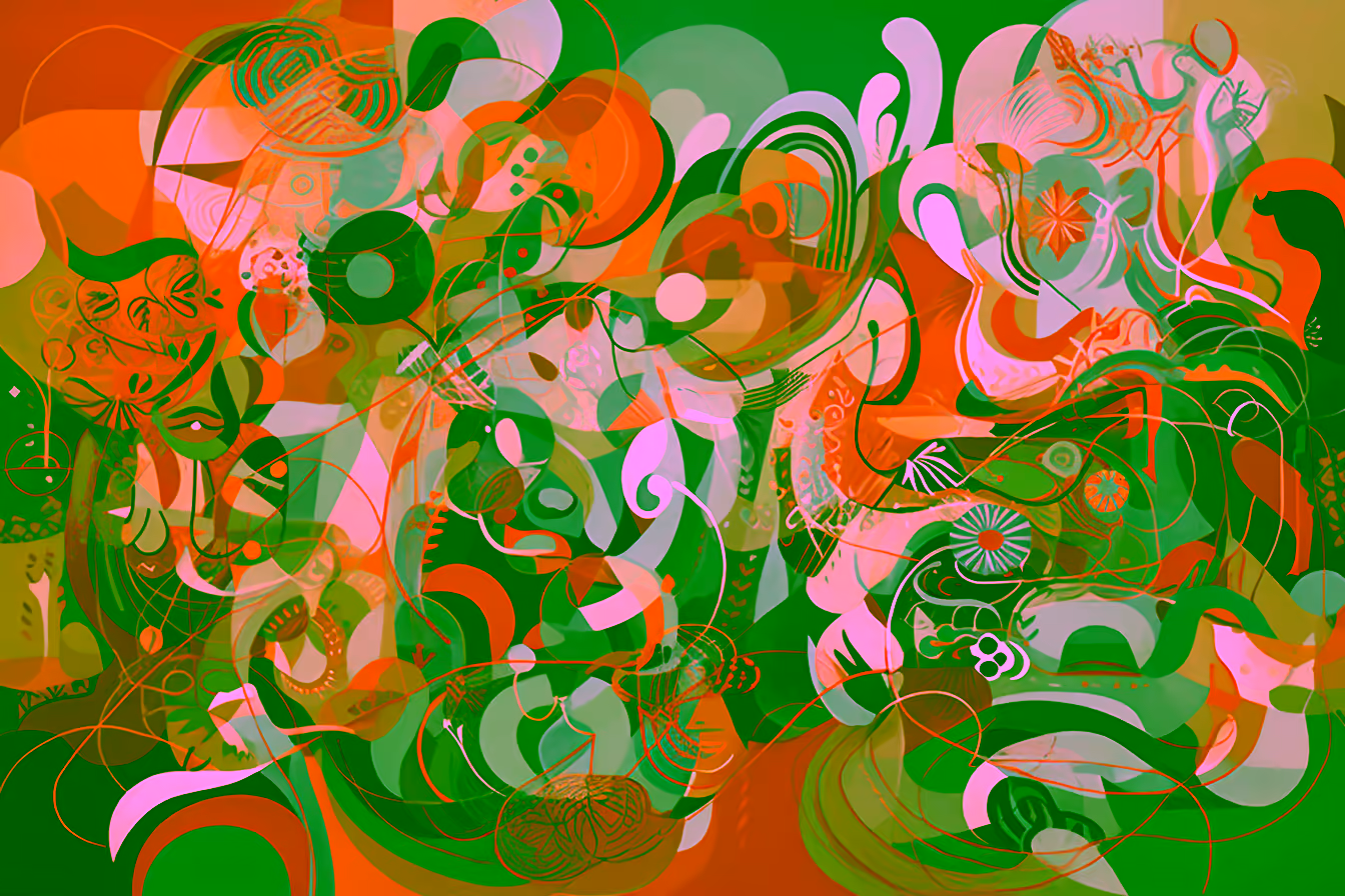 Canvas Wall Art - Flowing Lines and Organic Shapes - A1049