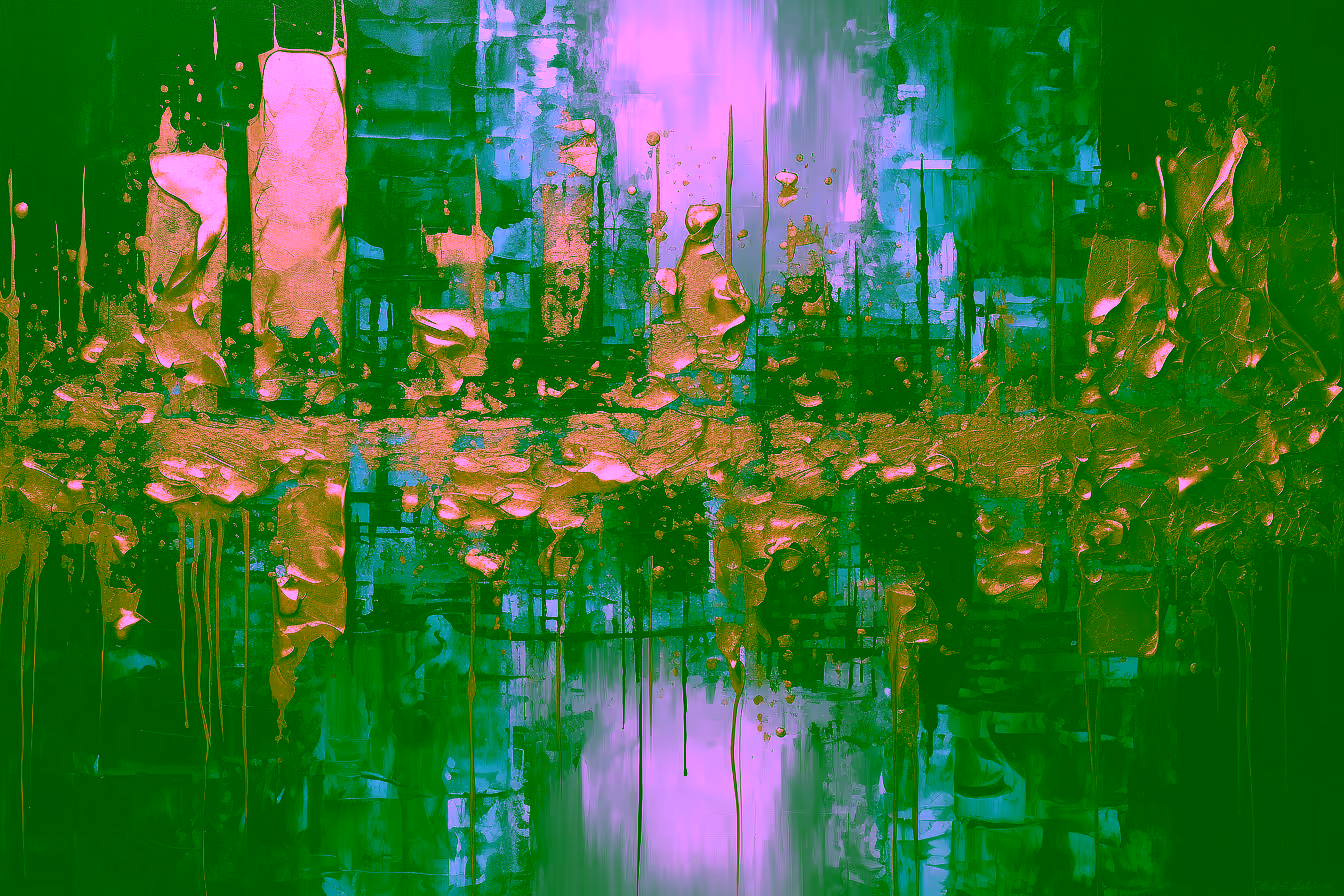 Canvas Wall Art - Gilded Reflections Is Captivating Abstract - A1176