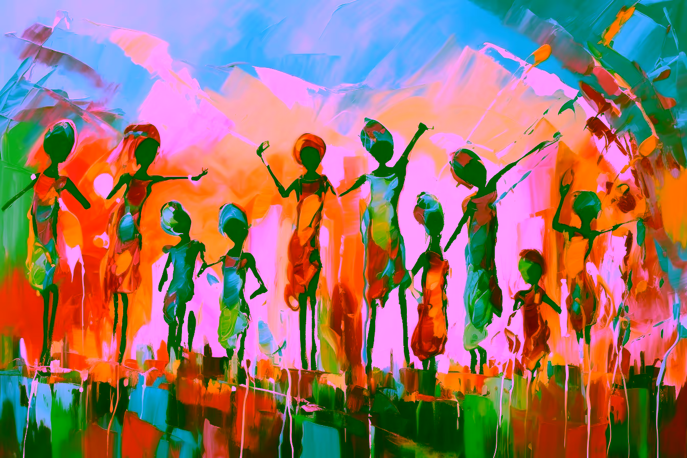 Canvas Wall Art - Inquisitive Spirits By Vibrant Serenades Acrylic - A1597
