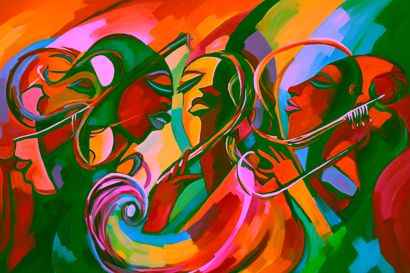 Canvas Wall Art - Melodic Harmony By Chromatic Expressions Captivating - A1651