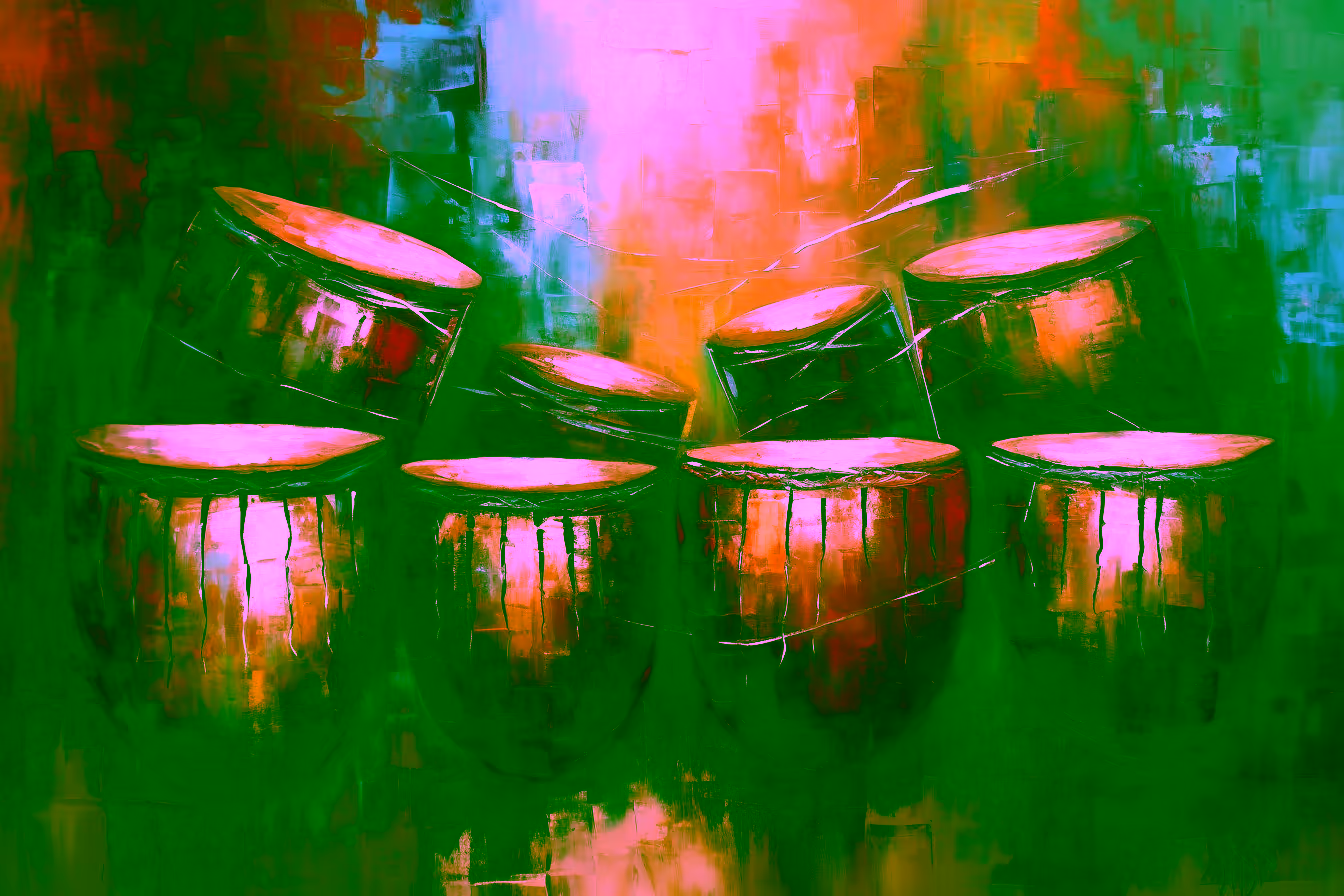 Canvas Wall Art - Melodies Djembe By Vibrant Serenades - A1666