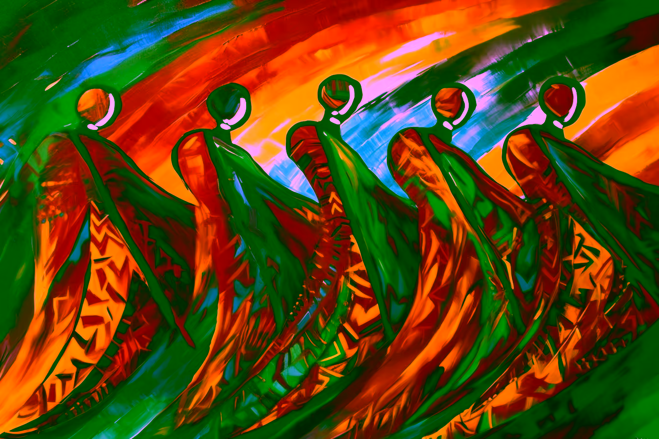 Canvas Wall Art - Rhythm Maasai By Chromatic Wildness - A1559