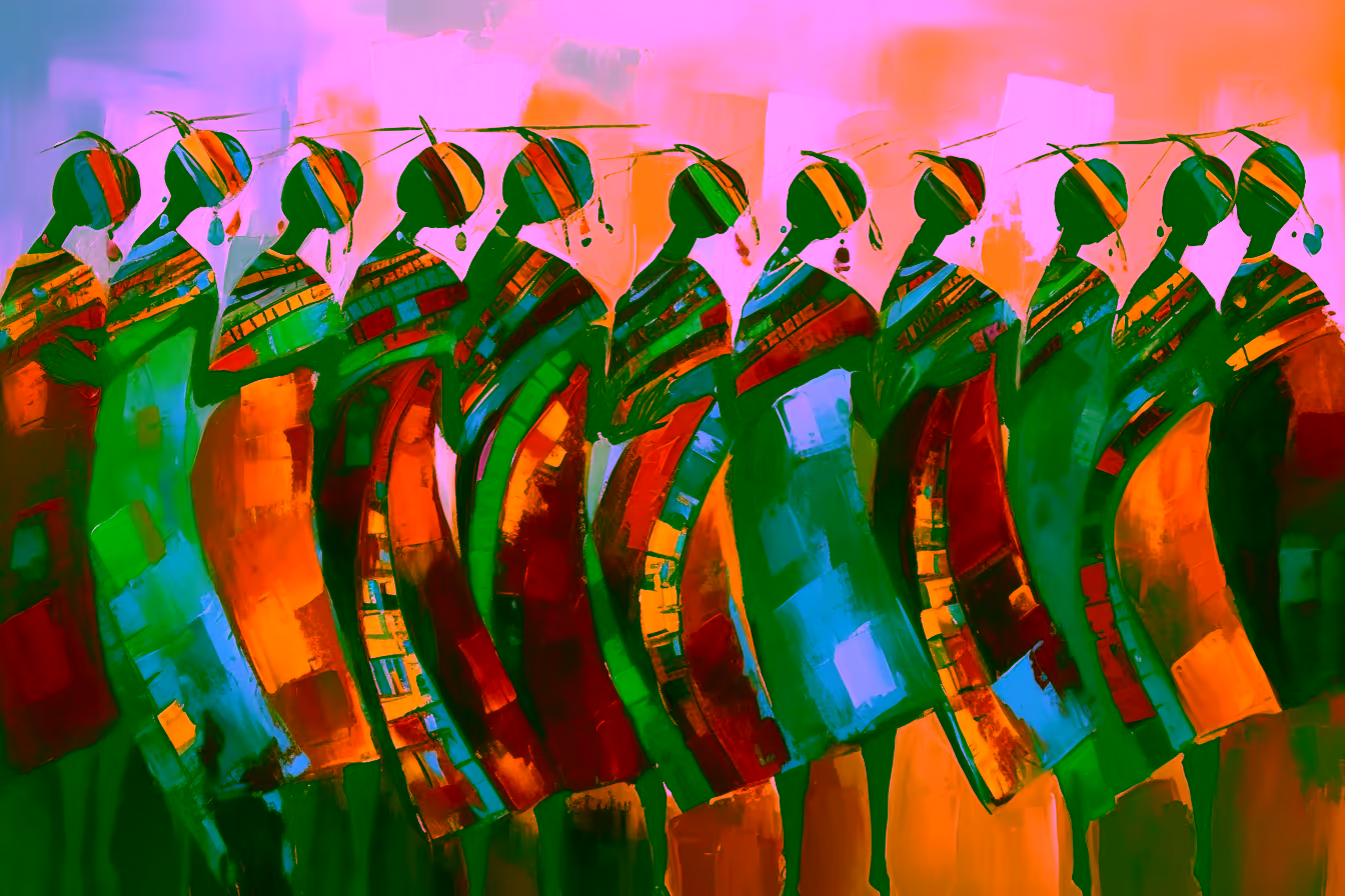Canvas Wall Art - Rhythm Maasai By Chromatic Wildness Cb61694fd - A1560