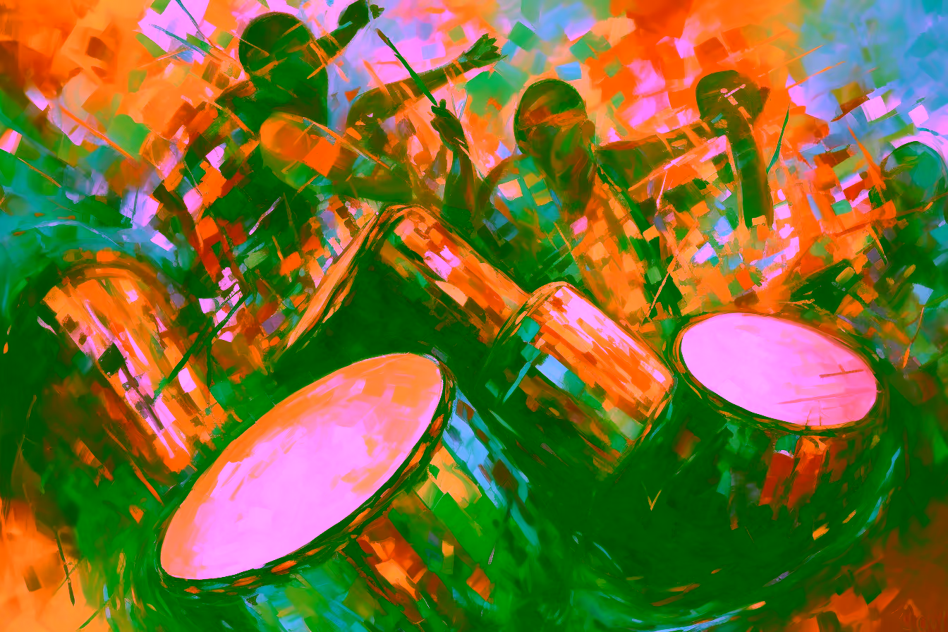 Canvas Wall Art - Rhythmic Tales By Chromatic Rhythms Abstract - A1676