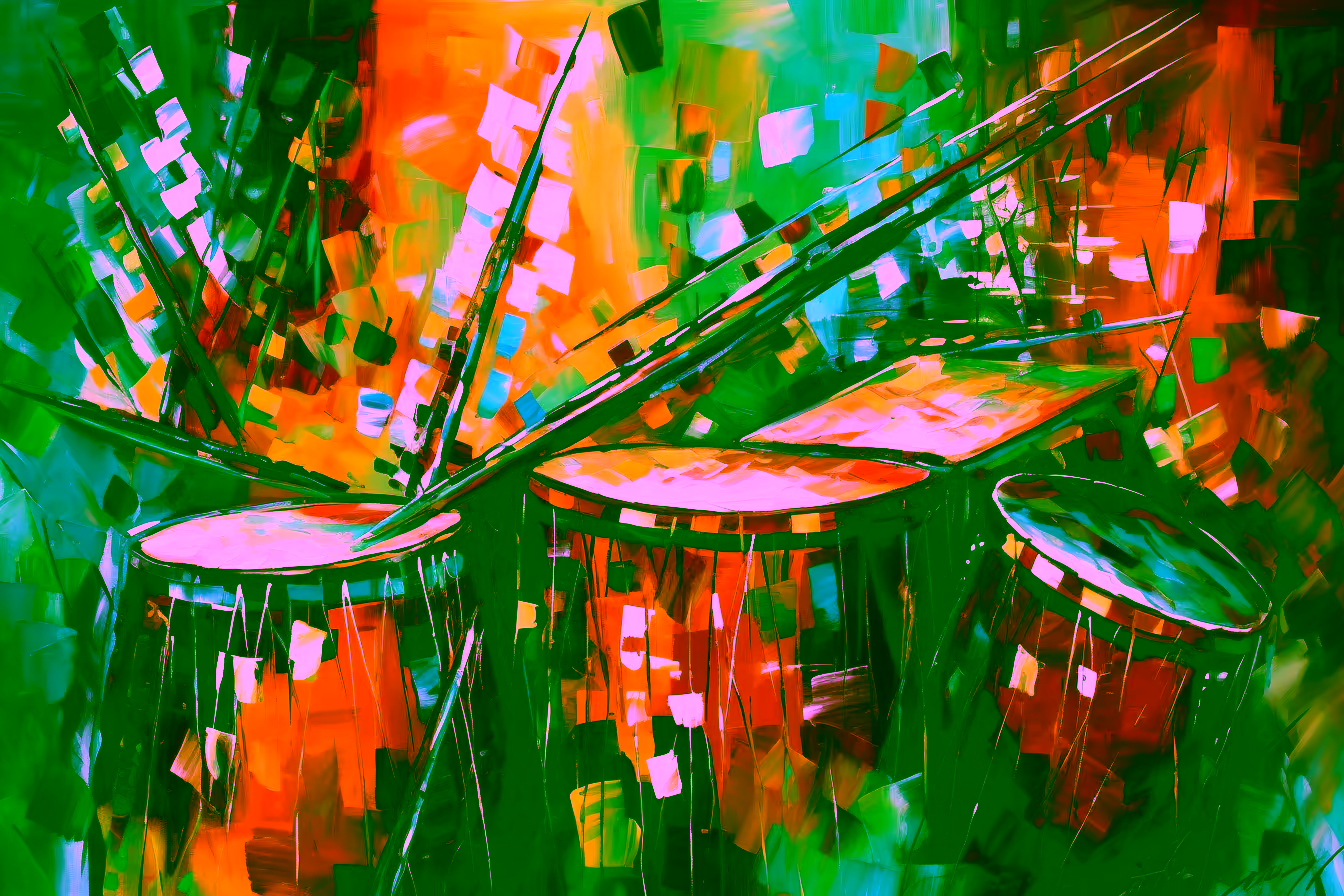 Canvas Wall Art - Rhythms Caribbean By Vibrant Expressions - A1698
