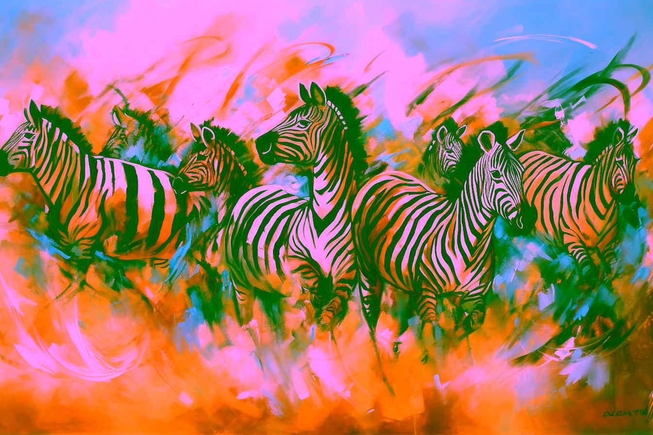 Canvas Wall Art - Roaming Free By Vibrant Serenades Captivating - A1557