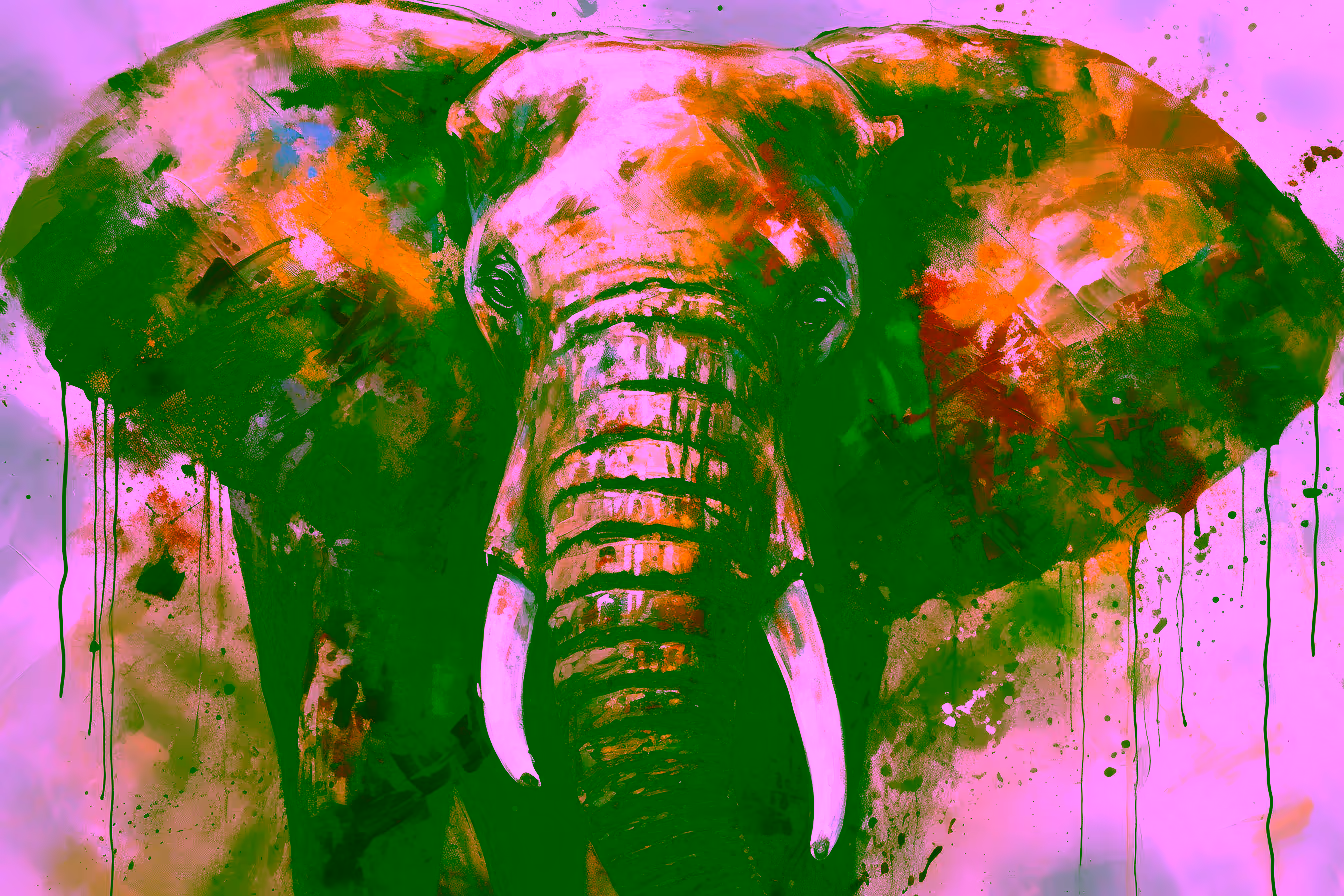 Canvas Wall Art - Spirit Elephant By Abstract Wildness  - A1550 - Image 8
