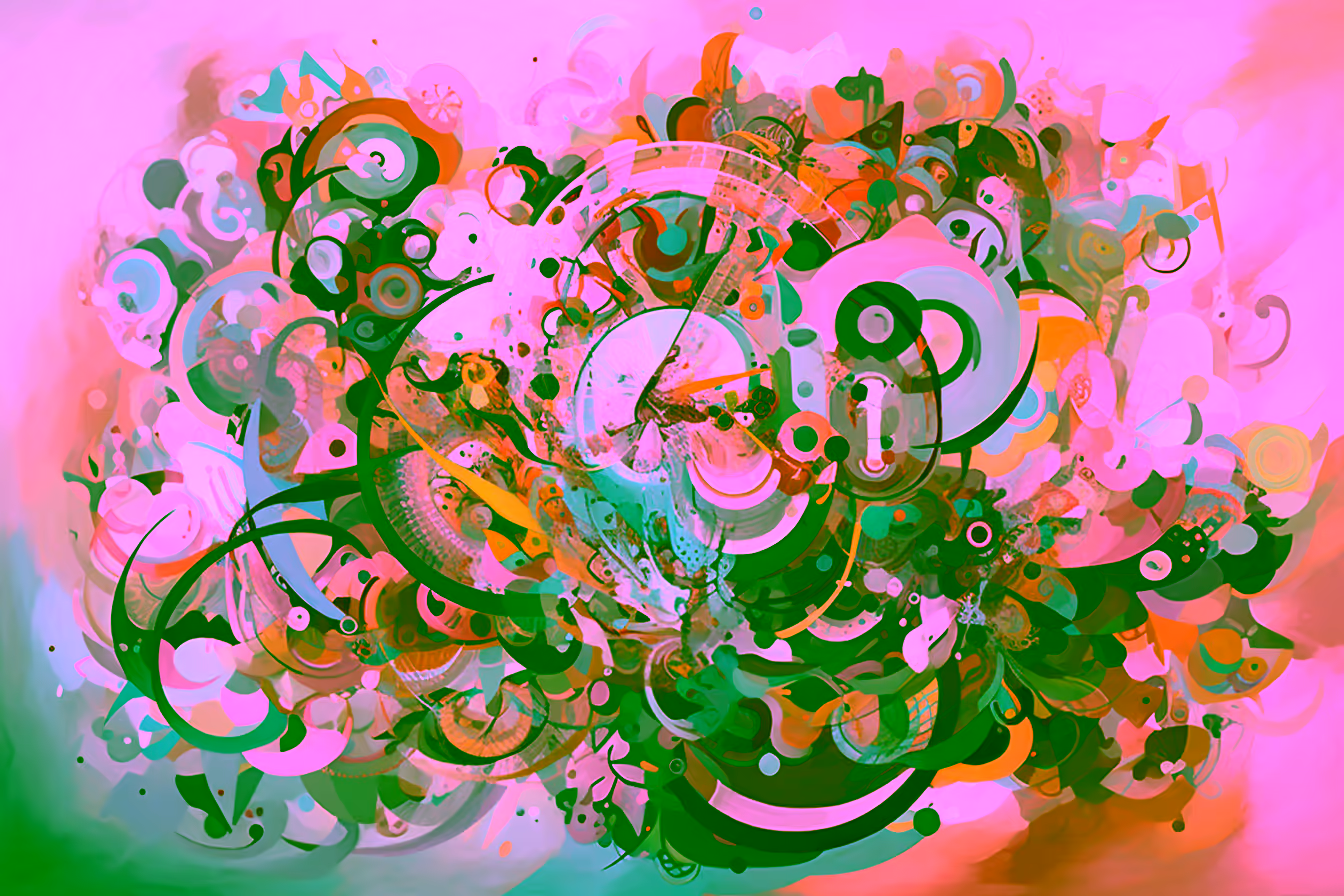 Canvas Wall Art - Swirling Shapes Dreamy Colors - A1076