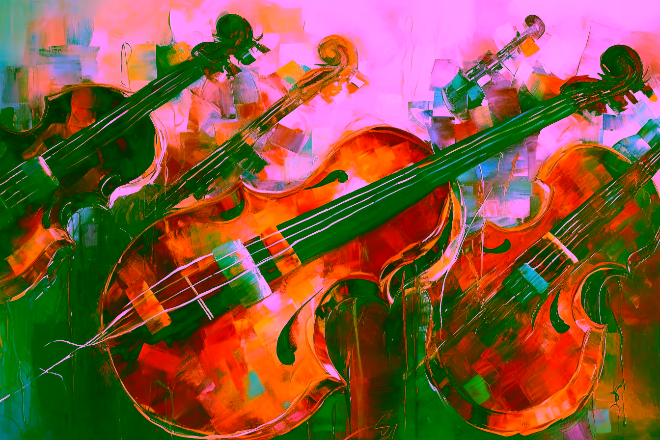 Canvas Wall Art - Symphony Strings By Chromatic Melodies Abstract - A1683