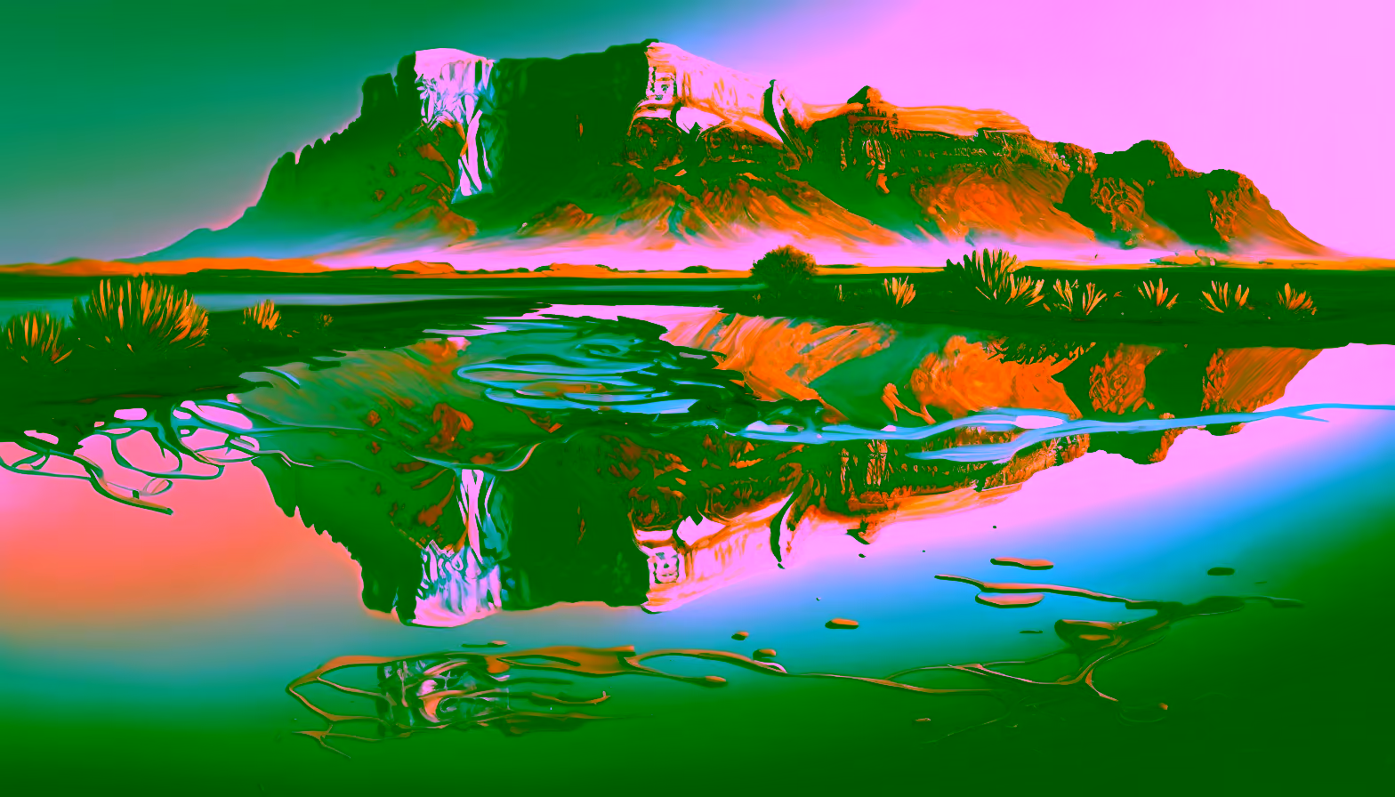 Canvas Wall Art - Canvas Wall Art –Table Mountain Reflection Abstract - B1082