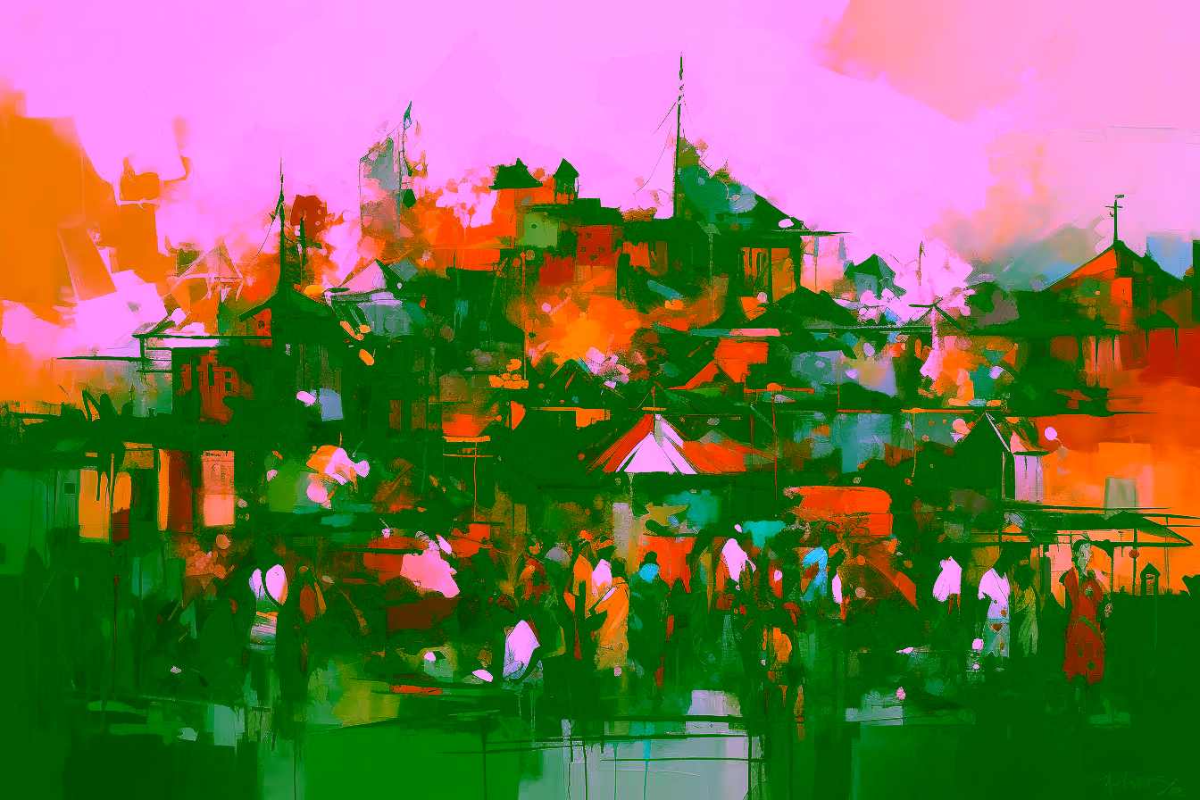 Canvas Wall Art - Abstract Composition Is Visual Symphony - A1288