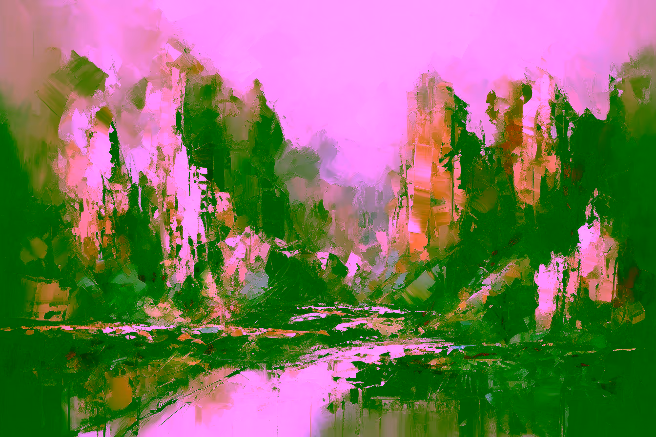 Canvas Wall Art - Abstract Composition Portrays Breathtaking Scenes - A1382