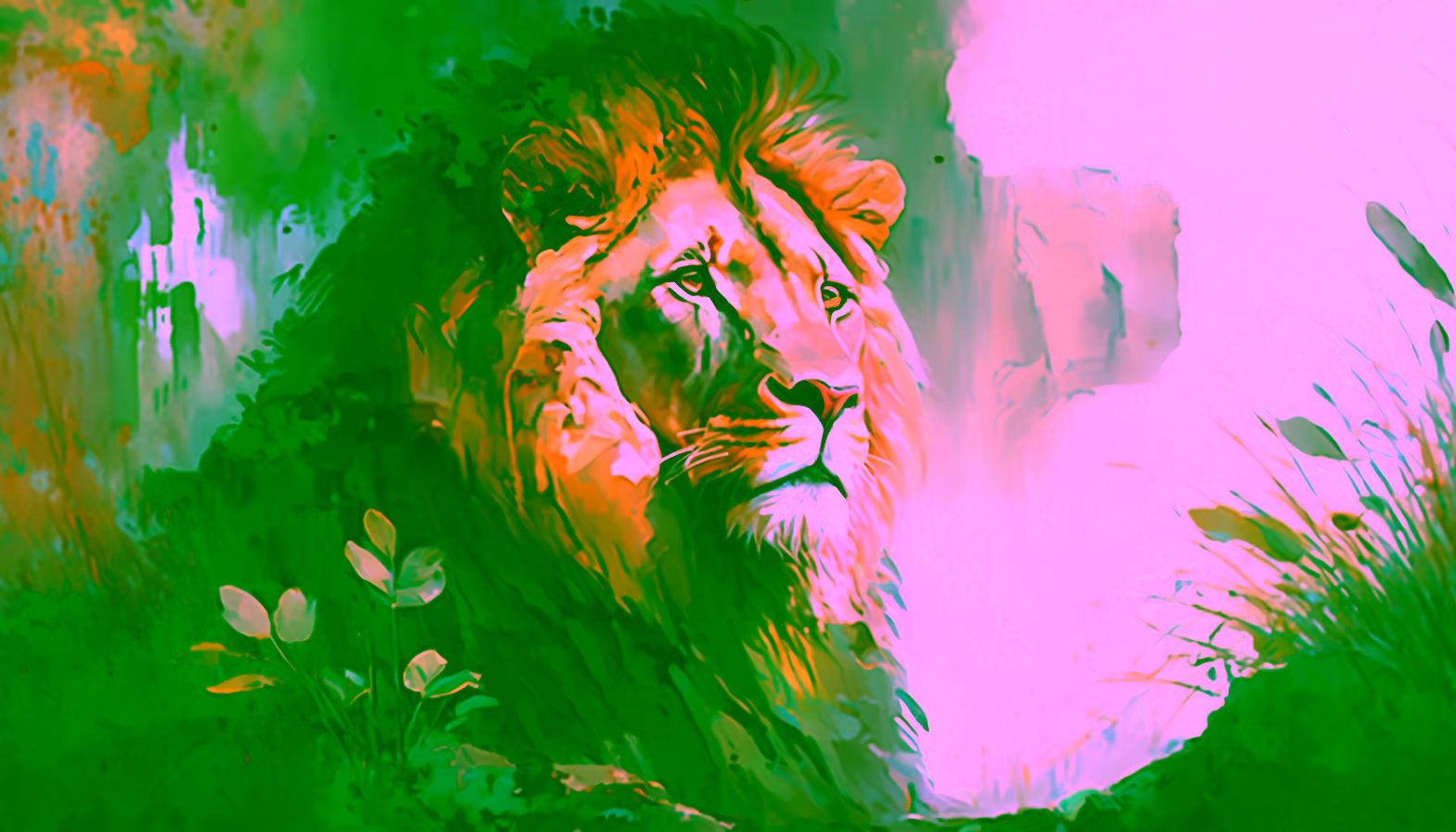 Canvas Wall Art - Canvas Wall Art –Male Lion Painting - B1070