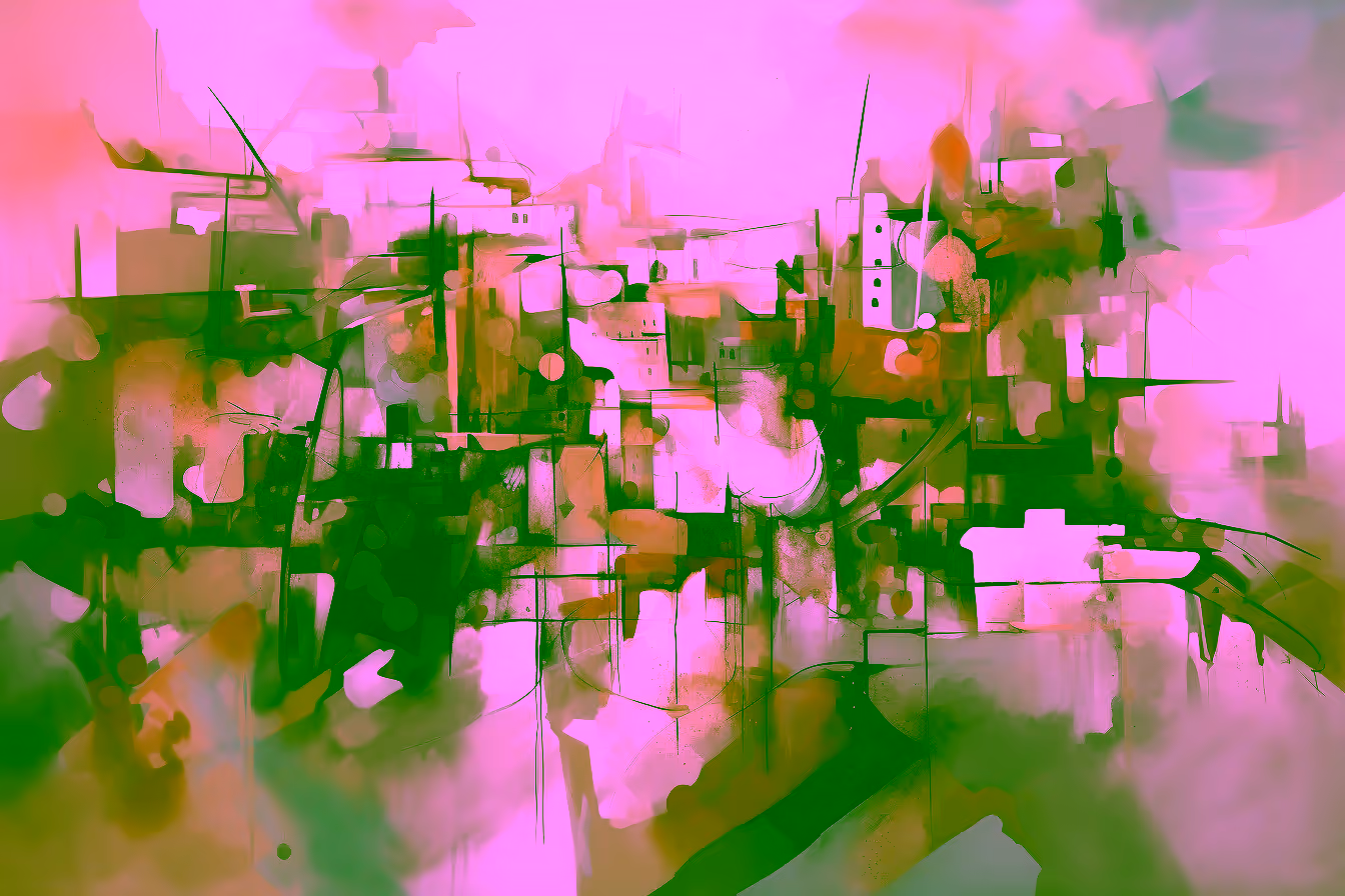 Canvas Wall Art - Through Fusion Abstract Shapes Muted Colours - A1371