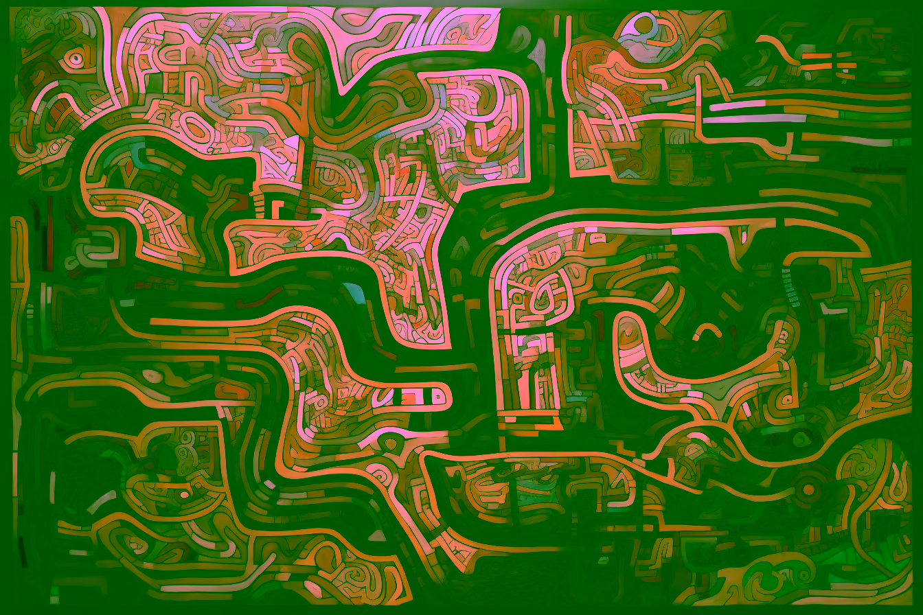 Canvas Wall Art - Through Maze Abstract Lines Shapes - A1248