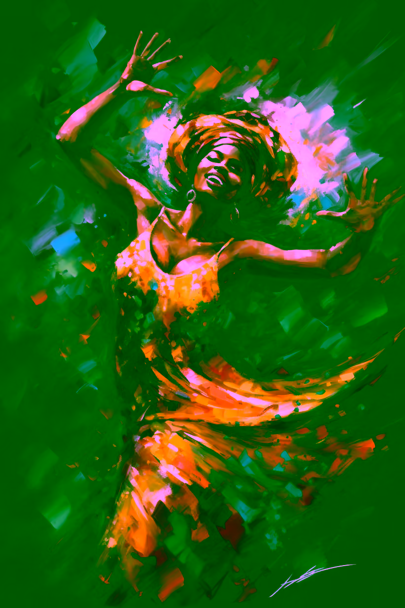 Canvas Wall Art - Beautiful African Woman Dancing - A1155