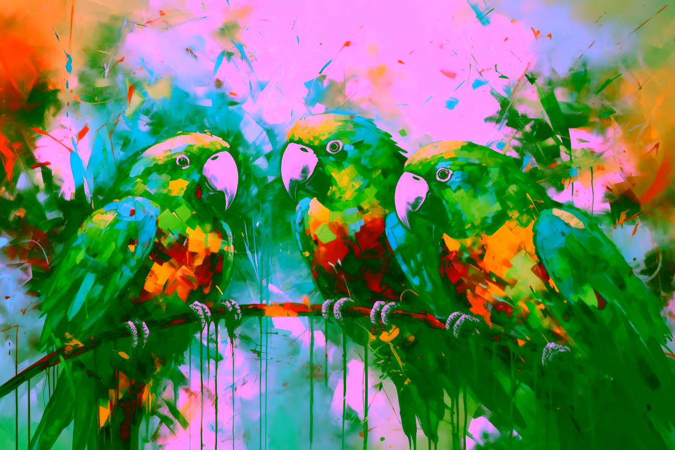 Canvas Wall Art - Vibrant Splashes Color Green  - A1114 - Image 2