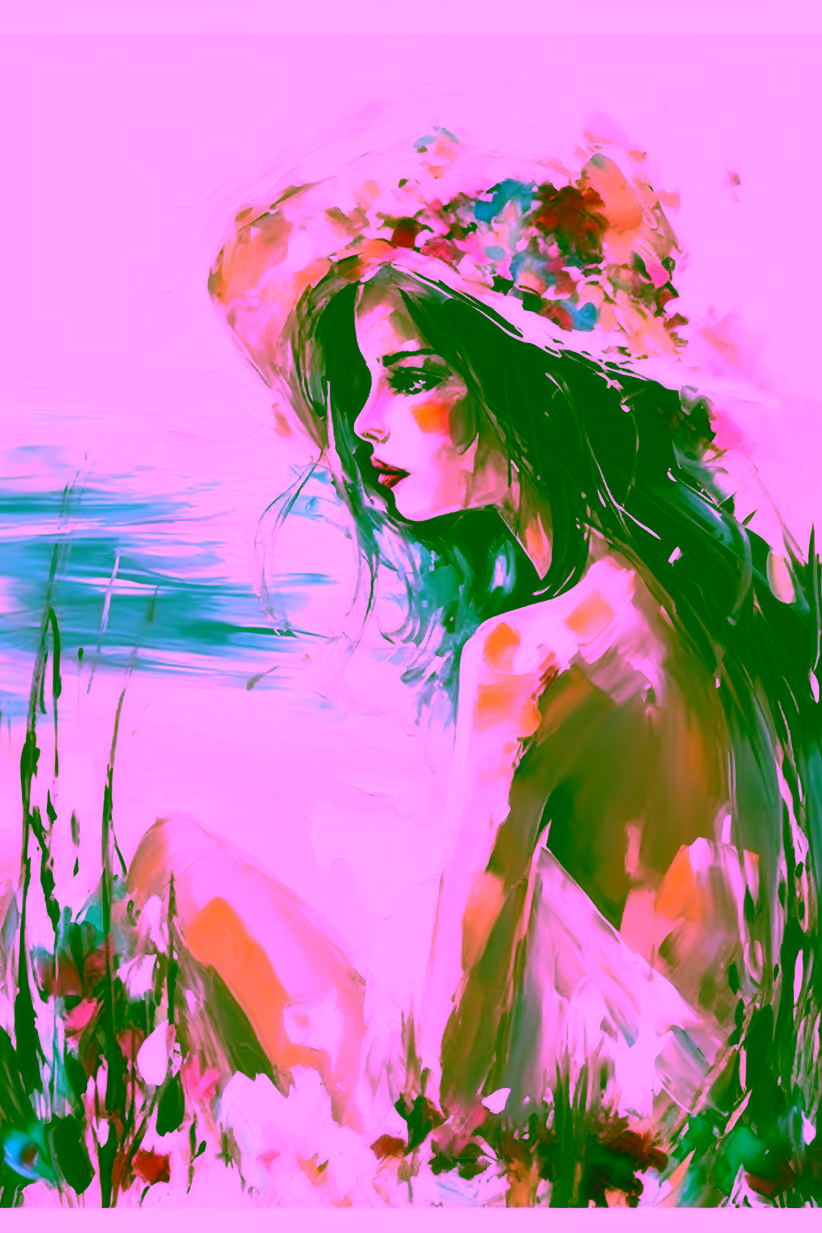 Canvas Wall Art - Beautiful Woman. Abstract - A1717