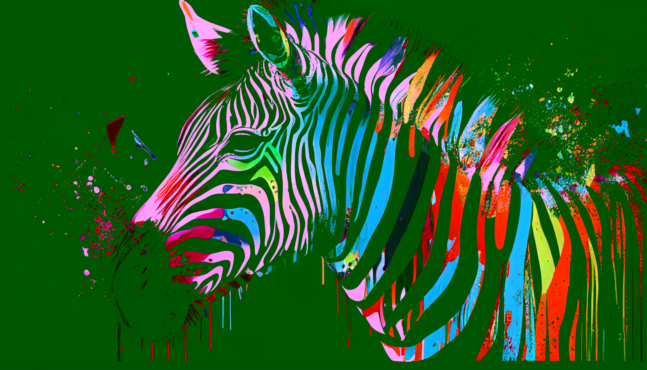 Canvas Wall Art - Canvas Wall Art –Zebra Abstract Painting - B1075