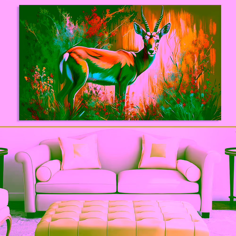 Canvas Wall Art - Canvas Wall Art –Springbok in the Bush - B1079