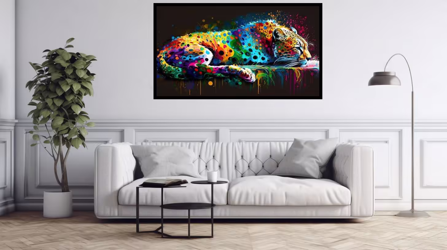 Canvas Wall Art - Colourful Cheetah - B1582