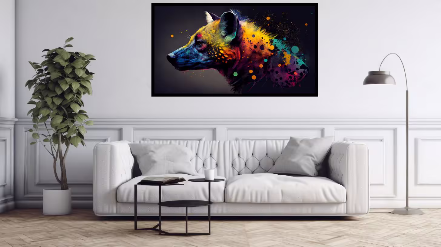 Canvas Wall Art - Hyena Head Painting - B1600