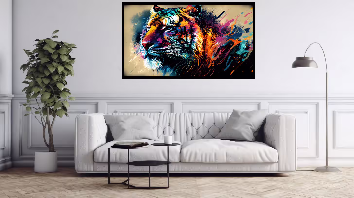 Canvas Wall Art - Colourful Cheetah - B1604