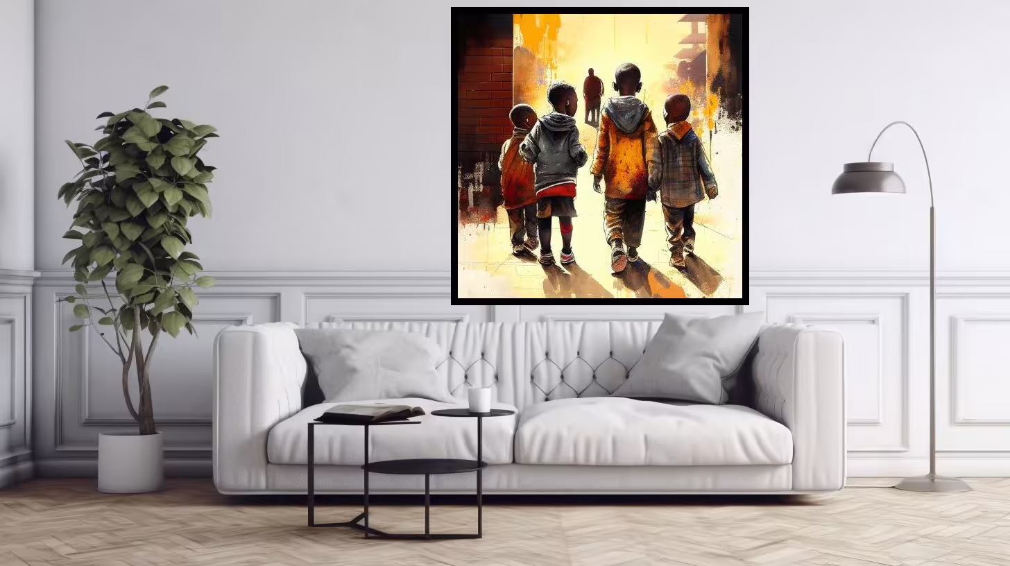 Canvas Wall Art - Group of boys children - B1616