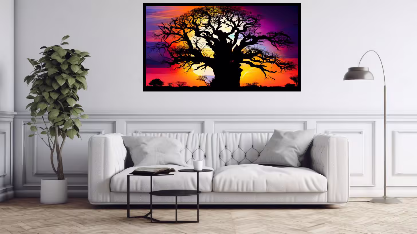 Canvas Wall Art - Sunset Baobab Tree - B1624