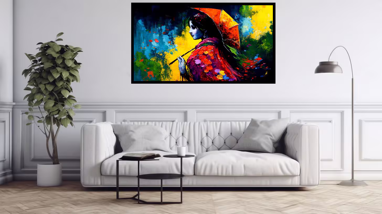 Canvas Wall Art - Beautiful Woman with Umbrella - B1643