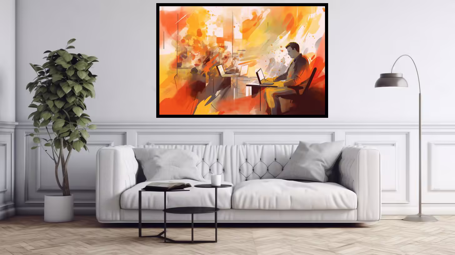 Canvas Wall Art - Warm Orange and Yellow Color Composition - A1046