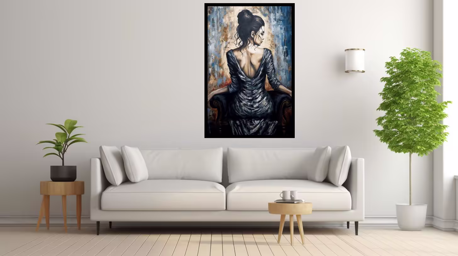 Canvas Wall Art - Beautiful Woman Sitting. - A1710