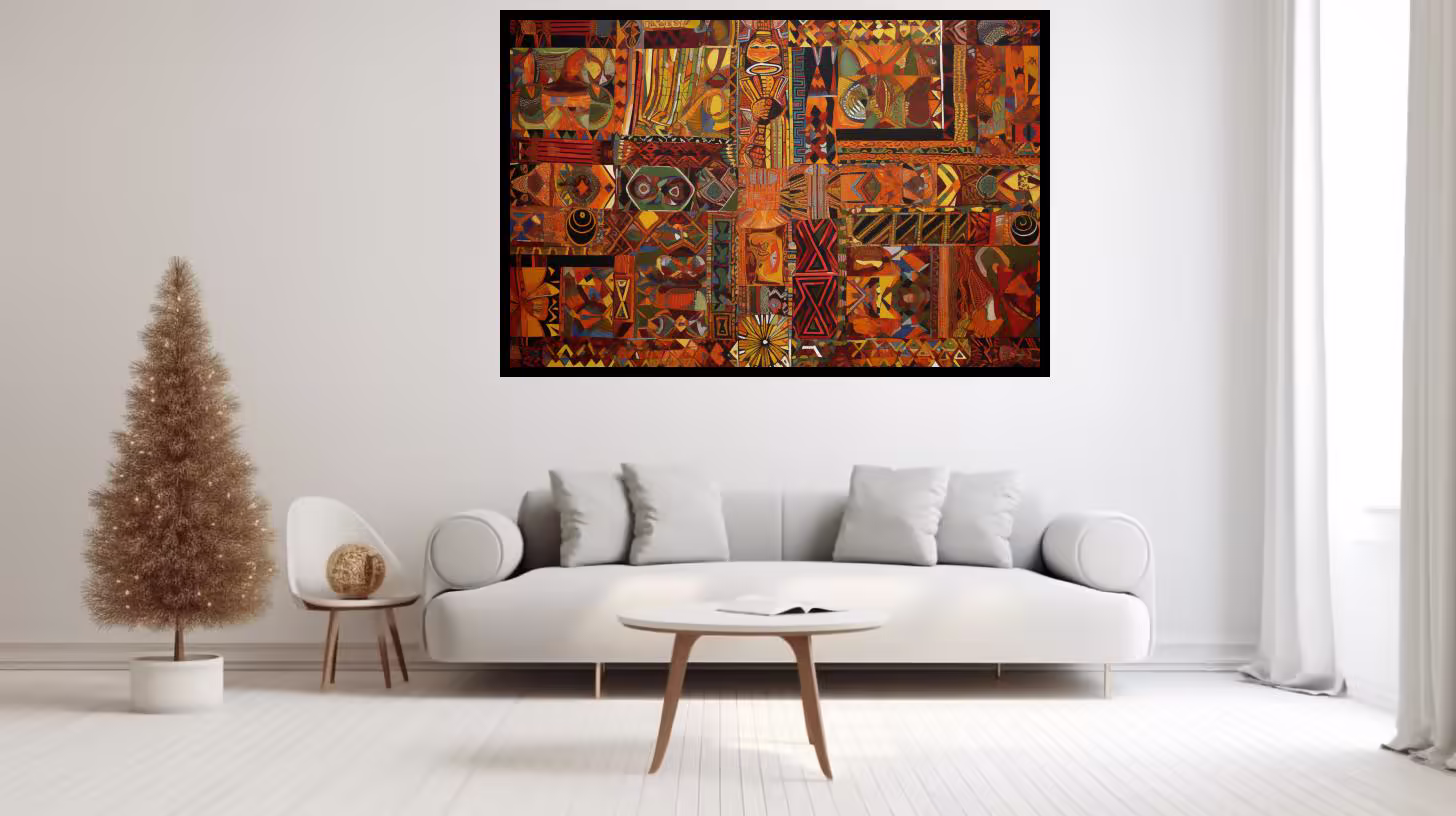 Canvas Wall Art - A Kaleidoscope Colors Intertwines On Canvas - A1426