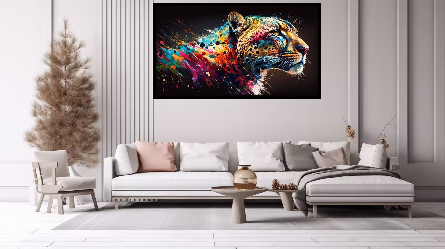 Canvas Wall Art - Cheetah Head Painting - B1584