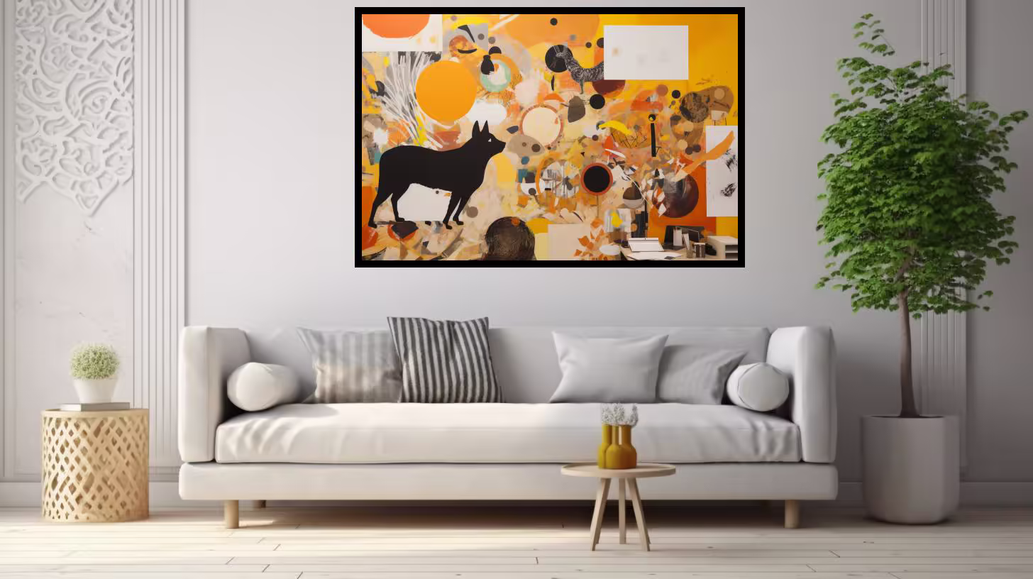 Canvas Wall Art - Warm Oranges Yellows Dominate Composition  - A1085